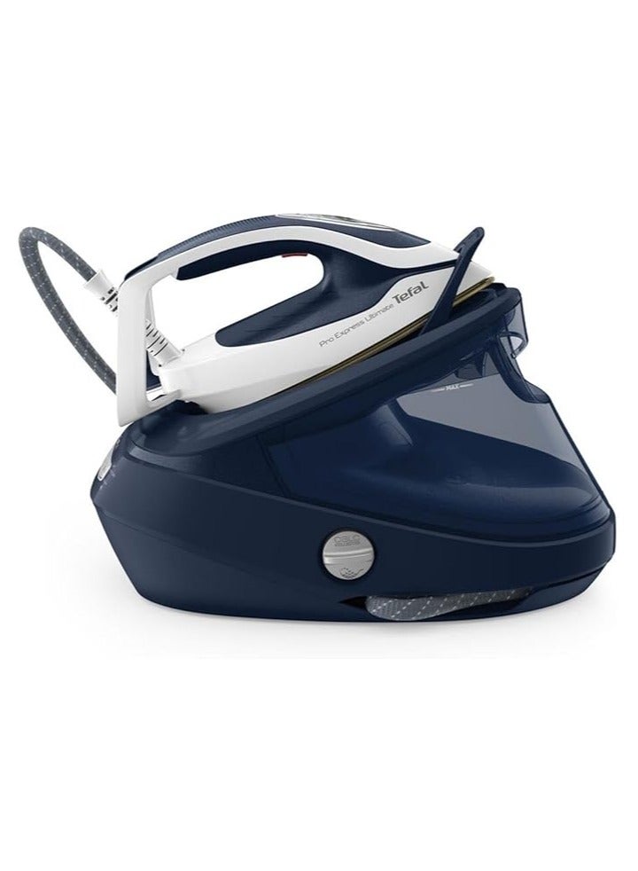 مكواة بخار تيفال GV9720 برو إكسبريس ألتيميت | ضغط قوي 8 بار | إطلاق بخار مستمر: 170 غ/دقيقة | تعزيز البخار: 590 غ/دقيقة | جامع ترسبات كلسية قابل للإزالة | هدوء فائق | أبيض/أزرق - Image 2