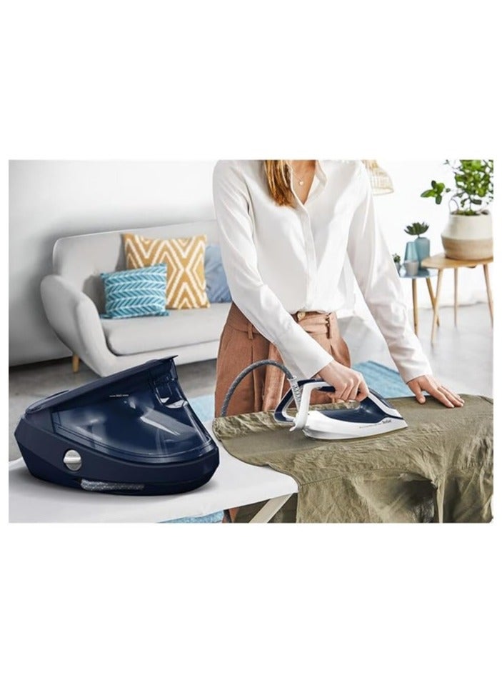 مكواة بخار تيفال GV9720 برو إكسبريس ألتيميت | ضغط قوي 8 بار | إطلاق بخار مستمر: 170 غ/دقيقة | تعزيز البخار: 590 غ/دقيقة | جامع ترسبات كلسية قابل للإزالة | هدوء فائق | أبيض/أزرق - Image 4