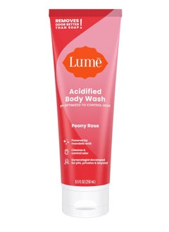 Lume LUMI Acidified Body Wash - Eliminates 3.5x Better Odor Than Soap, Controls Odor for 24 Hours, 8.5 oz (Peony Floral)  - Image 1