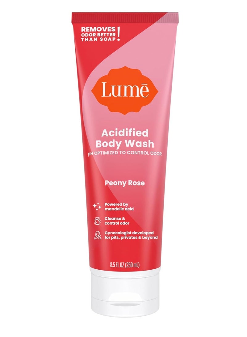 لومي غسول الجسم الحمضي اسيديفايد من لومي- يزيل الروائح الكريهة افضل من الصابون بمقدار 3.5 مرات، ويتحكم في الرائحة لمدة 24 ساعة، 8.5 اونصة (بعطر الفاوانيا الزهرية) - Image 1