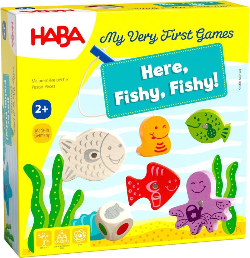 HABA My Very First Games - Here Fishy Fishy! Magnetic Fishing Game Ages 2+ Made in Germany Toddler Games, Learning Toys, Preschool Toys - Image 1