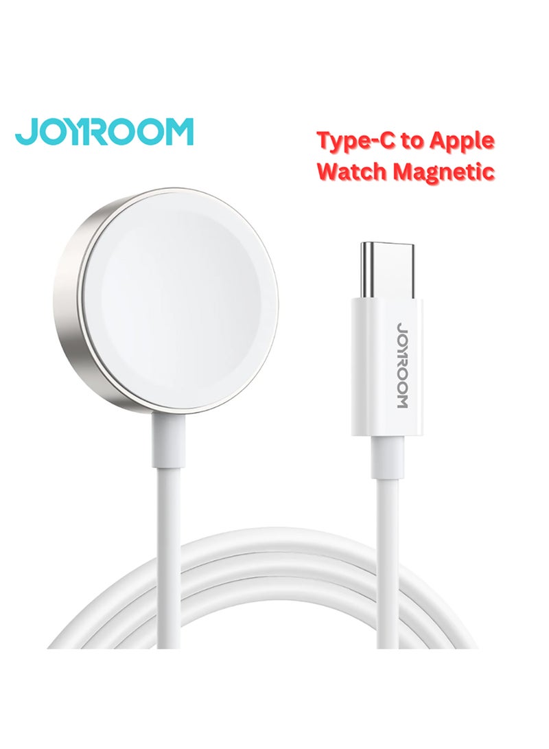 جوي روم شاحن لاسلكي مغناطيسي من النوع C إلى Iwatch متوافق مع Apple Watch Series 8 7 6 5 4 3 2 1 سلك شاحن مغناطيسي سريع لـ iWatch شحن لاسلكي محمول 1.2 متر - Image 1
