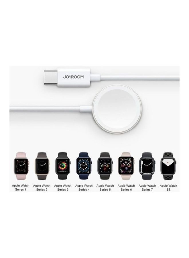 جوي روم شاحن لاسلكي مغناطيسي من النوع C إلى Iwatch متوافق مع Apple Watch Series 8 7 6 5 4 3 2 1 سلك شاحن مغناطيسي سريع لـ iWatch شحن لاسلكي محمول 1.2 متر - Image 2