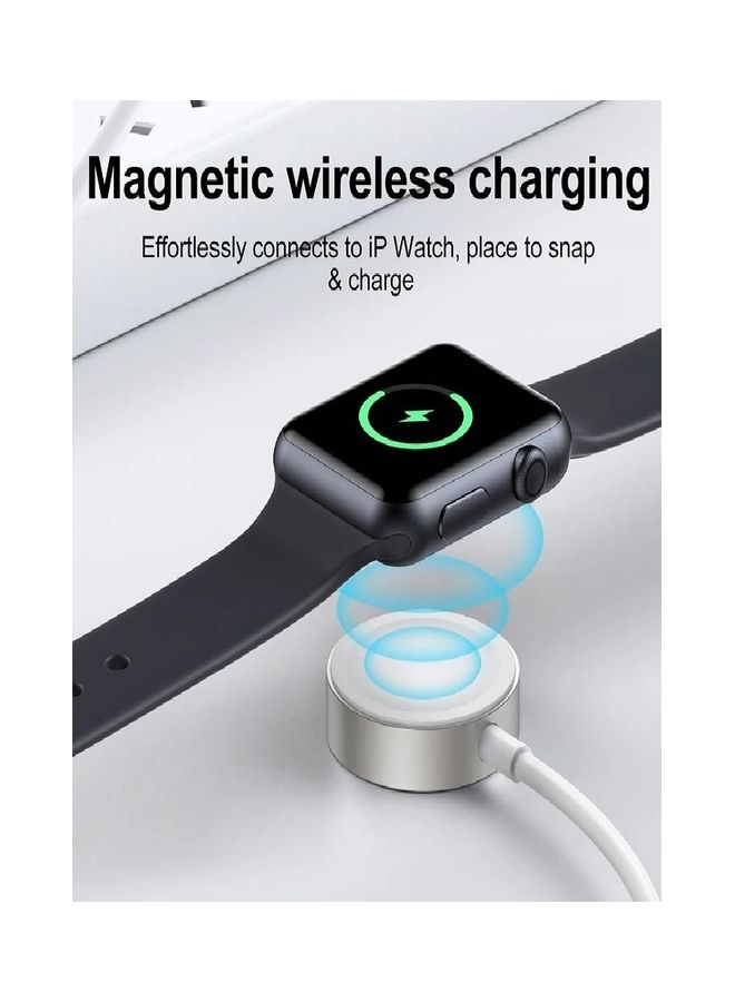 جوي روم شاحن لاسلكي مغناطيسي من النوع C إلى Iwatch متوافق مع Apple Watch Series 8 7 6 5 4 3 2 1 سلك شاحن مغناطيسي سريع لـ iWatch شحن لاسلكي محمول 1.2 متر - Image 4