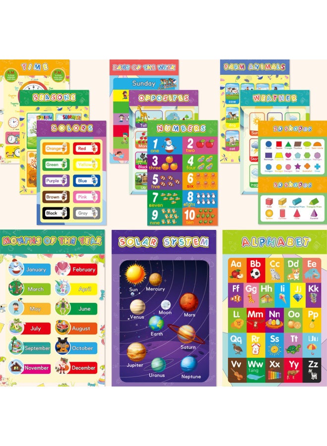 Children's Early Education Cartoon Decorative Painting Enlightenment English Poster Nursery Education Toy Cognitive Card-Specifications:B Education Poster 16  - Image 2