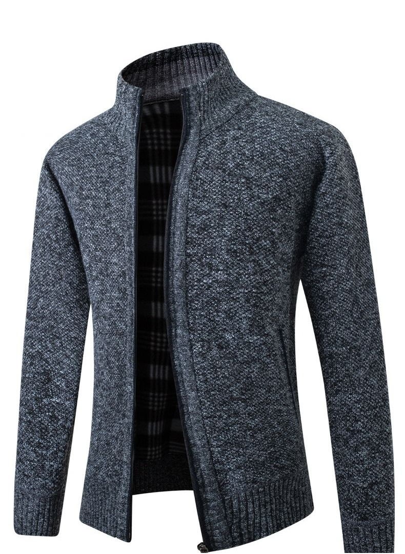 Loquat - Men's Casual Thickened Long Sleeved Knitting Cardigan - Image 1