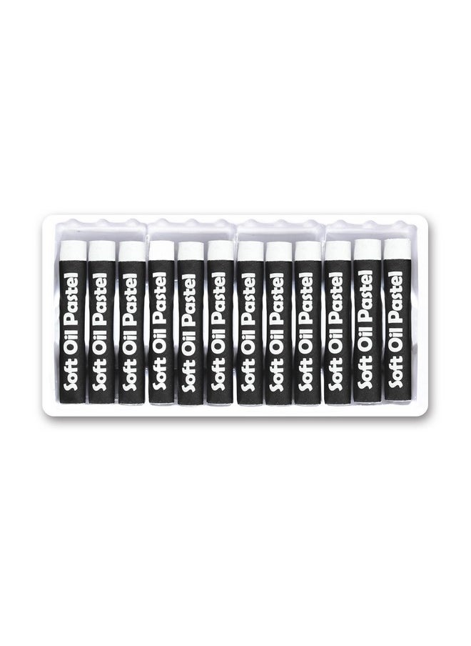 Qianshan qianshan Soft Oil Pastels Set of 12 Single Colors,Non Toxic,Soft Texture Vibrant and Creamy Oil Crayons Pastels Art Supplies.White  - Image 2