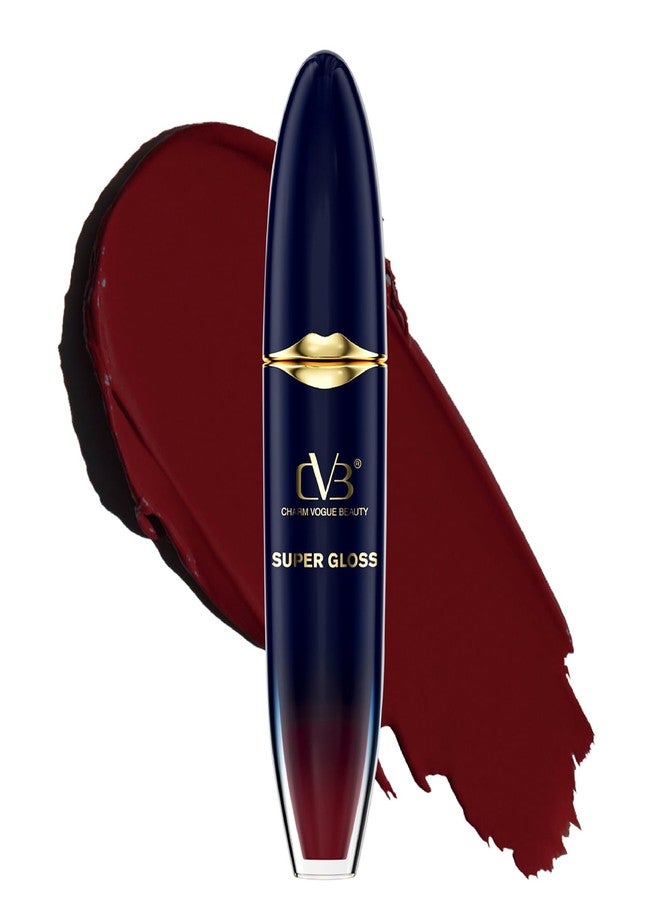 CVB Silk Matte Super Gloss Non Transfer Lipstick 6ml - Long Lasting, Smudge-Proof, Lightweight & Hydrating Matte Finish, C-185 - Image 1