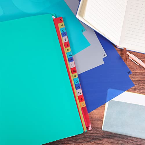 Prudiut 21 Tab A-Z Binder Dividers, 3 Ring Plastic Binder Dividers with Tabs Multicolor Alphabet Dividers for 2/3/4/11 Ring Binders, Letter Size (8.2×11.6 Inch) - Image 4