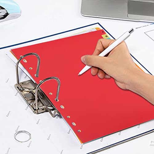 Prudiut 21 Tab A-Z Binder Dividers, 3 Ring Plastic Binder Dividers with Tabs Multicolor Alphabet Dividers for 2/3/4/11 Ring Binders, Letter Size (8.2×11.6 Inch) - Image 5