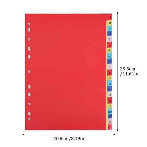 Prudiut 21 Tab A-Z Binder Dividers, 3 Ring Plastic Binder Dividers with Tabs Multicolor Alphabet Dividers for 2/3/4/11 Ring Binders, Letter Size (8.2×11.6 Inch) - Image 2