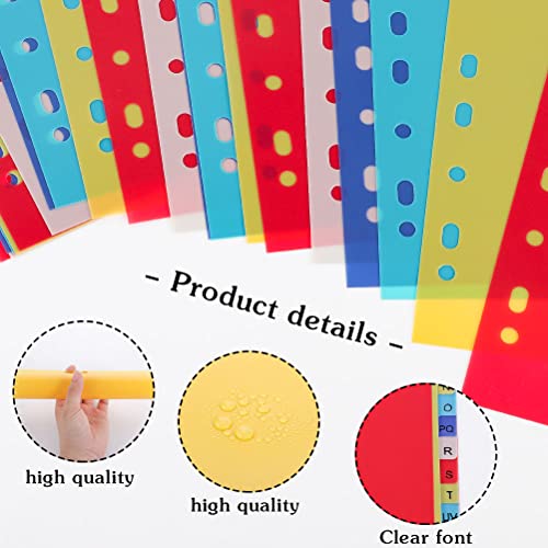 Prudiut 21 Tab A-Z Binder Dividers, 3 Ring Plastic Binder Dividers with Tabs Multicolor Alphabet Dividers for 2/3/4/11 Ring Binders, Letter Size (8.2×11.6 Inch) - Image 3