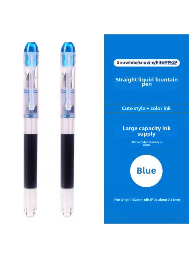 سنو وايت قلم ملون أبيض ثلجي P20 بحقيبة حبر بسيطة غير قابلة للتغيير، رأس قلم F، مناسب لطلاب التمرين على الكتابة والحسابات اليدوية - Image 1