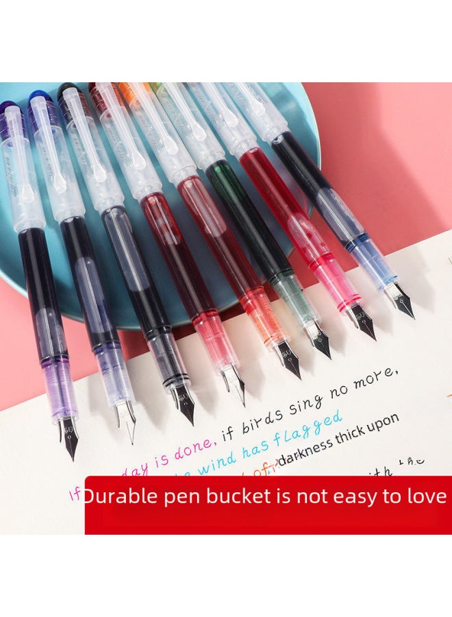 سنو وايت قلم ملون أبيض ثلجي P20 بحقيبة حبر بسيطة غير قابلة للتغيير، رأس قلم F، مناسب لطلاب التمرين على الكتابة والحسابات اليدوية - Image 3