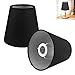 FERCAISH FERCAISH 2pcs Small Lamp Shade Linen Fabric Clip On Bulb Lampshade Barrel Cloth Lamp Cover Replacement Black Linen  - Image 2