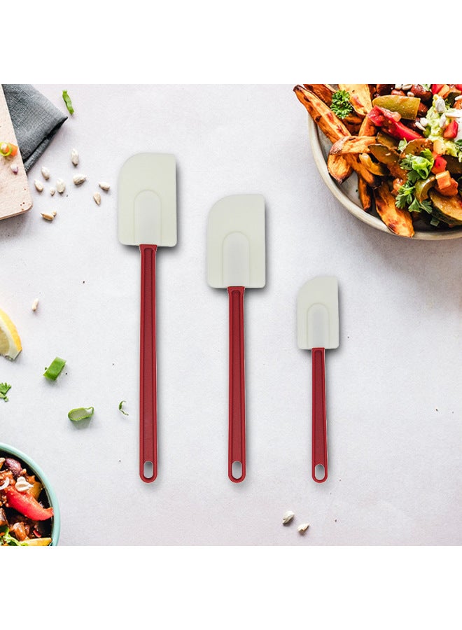 Baking Tools Silicone Scraper High Temperature Resistant Silicone Cream Kitchen Scraper Red Handle Scraper 3 Piece Set-Specifications:14" Two Piece Set - Image 2
