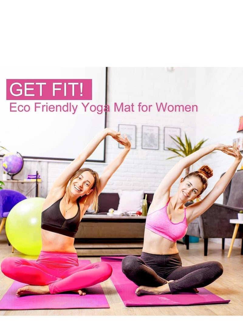 بلان A سجادة مطاطية مضادة للانزلاق بسُمك 5 ملم، مثالية للتمارين المنزلية وصالات الرياضة. مصنوعة من EVA صديق للبيئة، مناسبة لليوغا، البيلاتيس، واللياقة البدنية، وتأتي بحزام حمل - Image 3