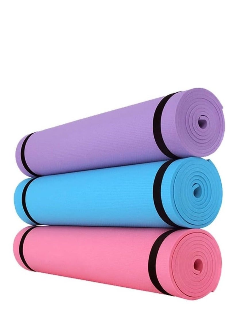 بلان A سجادة مطاطية مضادة للانزلاق بسُمك 5 ملم، مثالية للتمارين المنزلية وصالات الرياضة. مصنوعة من EVA صديق للبيئة، مناسبة لليوغا، البيلاتيس، واللياقة البدنية، وتأتي بحزام حمل - Image 1