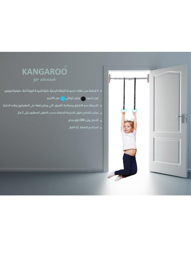 KANGAROO Gymnastics rings, fitness equipment adjustable slip resistance handle cat head handle gym ring for arm training  - Image 3