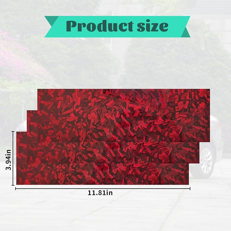 BLAKAYA Compatible with 11.8" x 4" Bowtie Emblem Wrap Kit for Chevy Logo Overlay Vinyl Wrap with Spatula and Cutter 3 Pcs Red Forged Carbon Fiber - Image 2