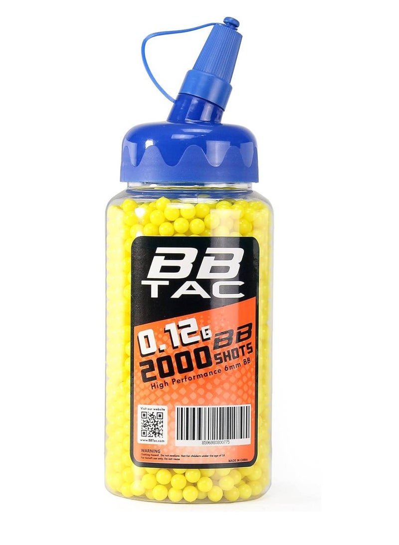 BBTac Airsoft BB 6mm Polished 2000 Round Bottle - Yellow - Image 1