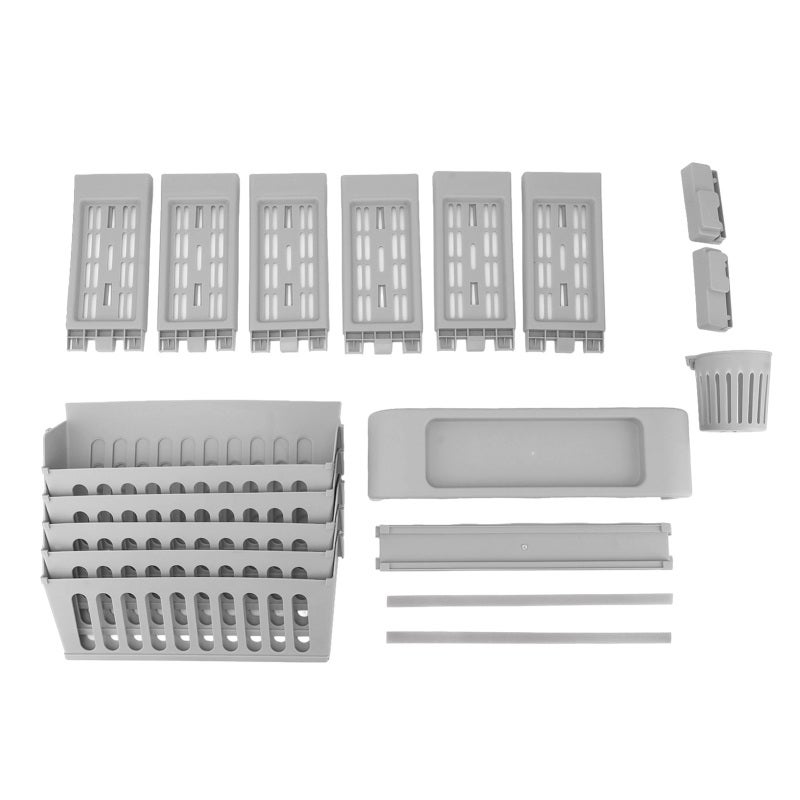 Classroom Bookshelf: 6 Tier Grey Large Capacity - Sturdy PP ABS Material With Rollers And Cup Holder Deskside Storage Rack for Student Classroom Organization - Image 1