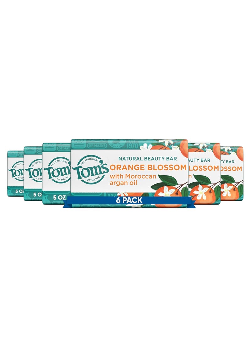 Tom's of Maine - Toms of Maine Natural Beauty Bar Soap Orange Blossom With Moroccan Argan Oil 5 oz 6Pack - Image 1