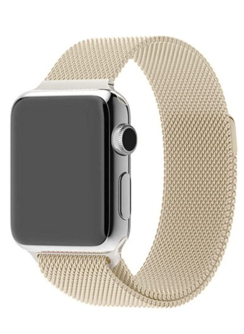 Phone Planet - for Apple Watch Band 49mm 45mm 44mm 42mm Stainless Steel Metal Strap Milanese Loop Alloy Replacement for iWatch Series ultra/8/7/SE/6/5/4/3/2/1  Champagne Gold) - Image 1