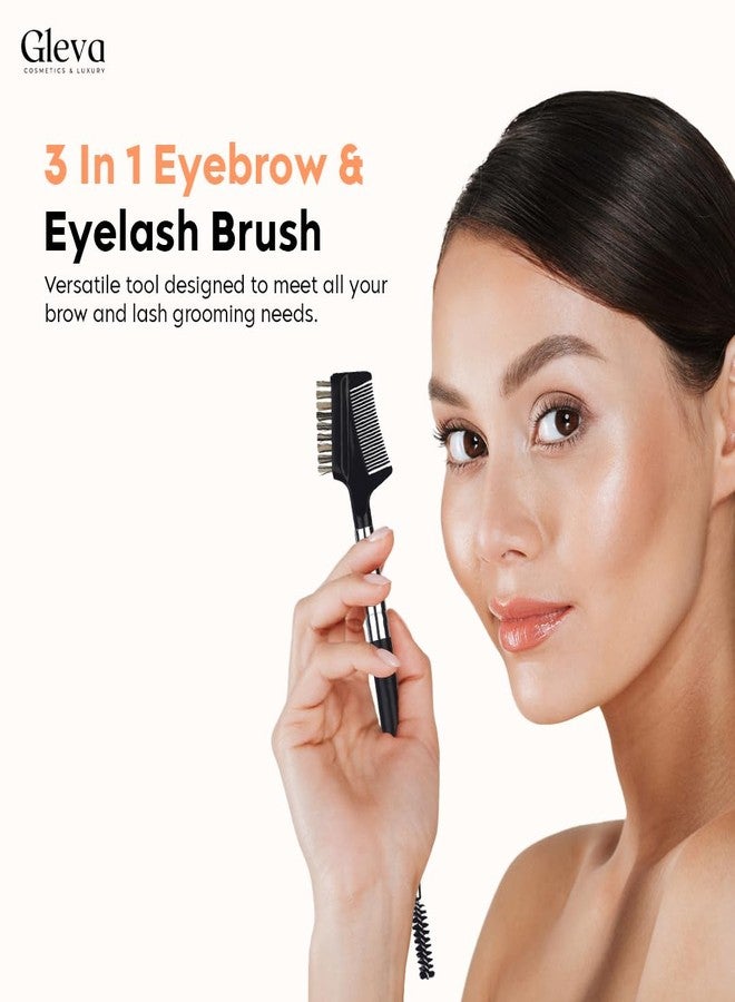 Gleva 3 In 1 Eyelash Comb, Shaper And Eyebrow Brush Double Head, Lash Shaping Makeup Tool For Women, Girls Cosmetic Travel Brushes For Separating Lashes, Eliminating Mascara Clumps, Grooming Brows. - Image 2