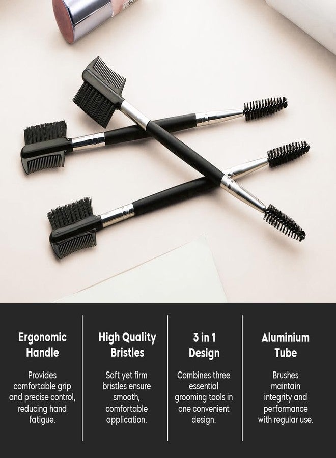 Gleva 3 In 1 Eyelash Comb, Shaper And Eyebrow Brush Double Head, Lash Shaping Makeup Tool For Women, Girls Cosmetic Travel Brushes For Separating Lashes, Eliminating Mascara Clumps, Grooming Brows. - Image 4