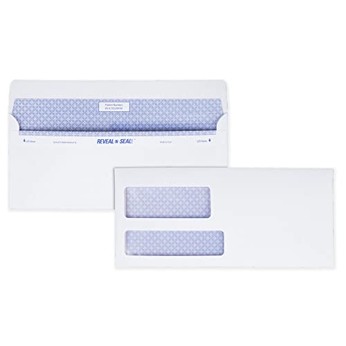Quality Park 9 Security Envelopes Double Window Tamper Evident Self Seal InvoicesQuickBooks Statements 378 x 878 24 lb White 500Box QUA67529