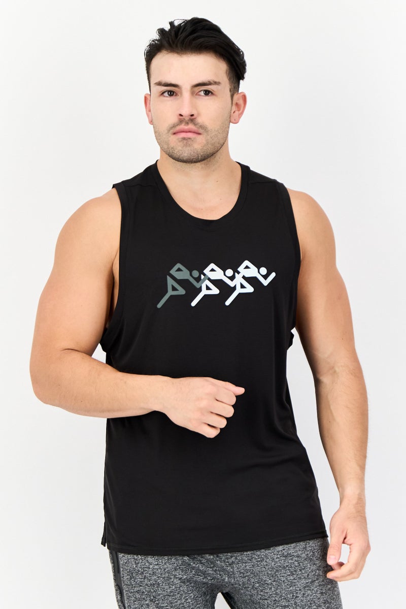 PUMA Men Sportswear Fit Sleeveless Running Vest, Black - Image 1