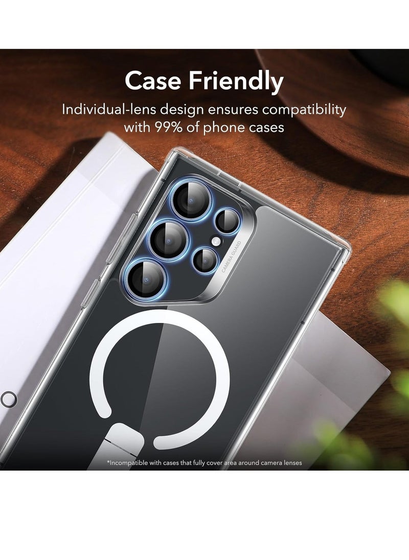 Raxoom Samsung Galaxy S24 Ultra Camera Lens Protector, Individual Lens Protectors, Scratch-Resistant Ultra-Thin Tempered Glass with Aluminum Edging, Galaxy S24 Ultra Case Friendly, 1 Set, Black - Image 2