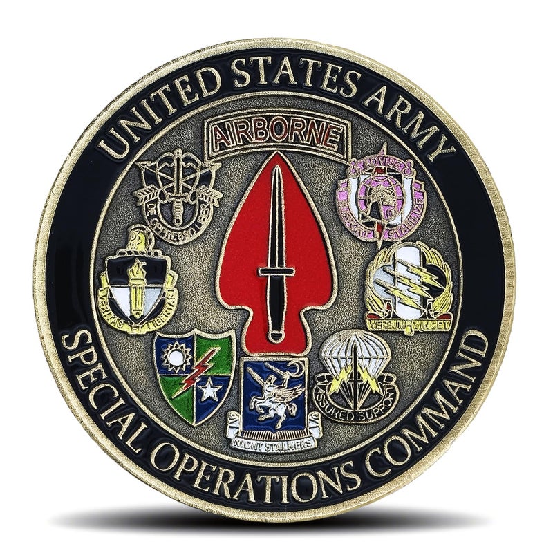 Aomcisi US Army Special Operations Command Challenge Coin - Military Coin Collectible for Veterans & Enthusiasts - Image 1