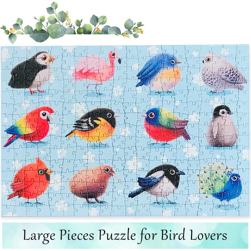 PUZZLE EZ Birds Puzzles 300 Piece for Kids and Adults Large Pieces Cute Chubby Snow Owl Penguin Peacock Jigsaw Puzzle for Bird Lovers - Image 2