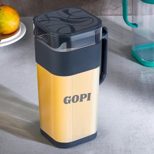 Gopi Water Jug with Lid 2 LTR, Air Tight lid, Iced Tea Pitcher | Water Jug | Hot Cold Water | Milk and Juice Beverage Carafes | Lassi | Cocktail - Image 1