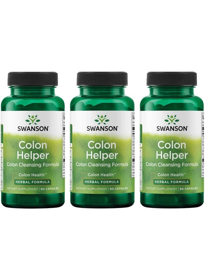 Swanson Colon Helper - Promotes Digestive Health Using Vervain, Goldenseal Root, Slippery Elm Bark & More - Herbal Supplement Aiding Healthy Eliminations - (60 Capsules) 1 Pack (3 Pack) - Image 1