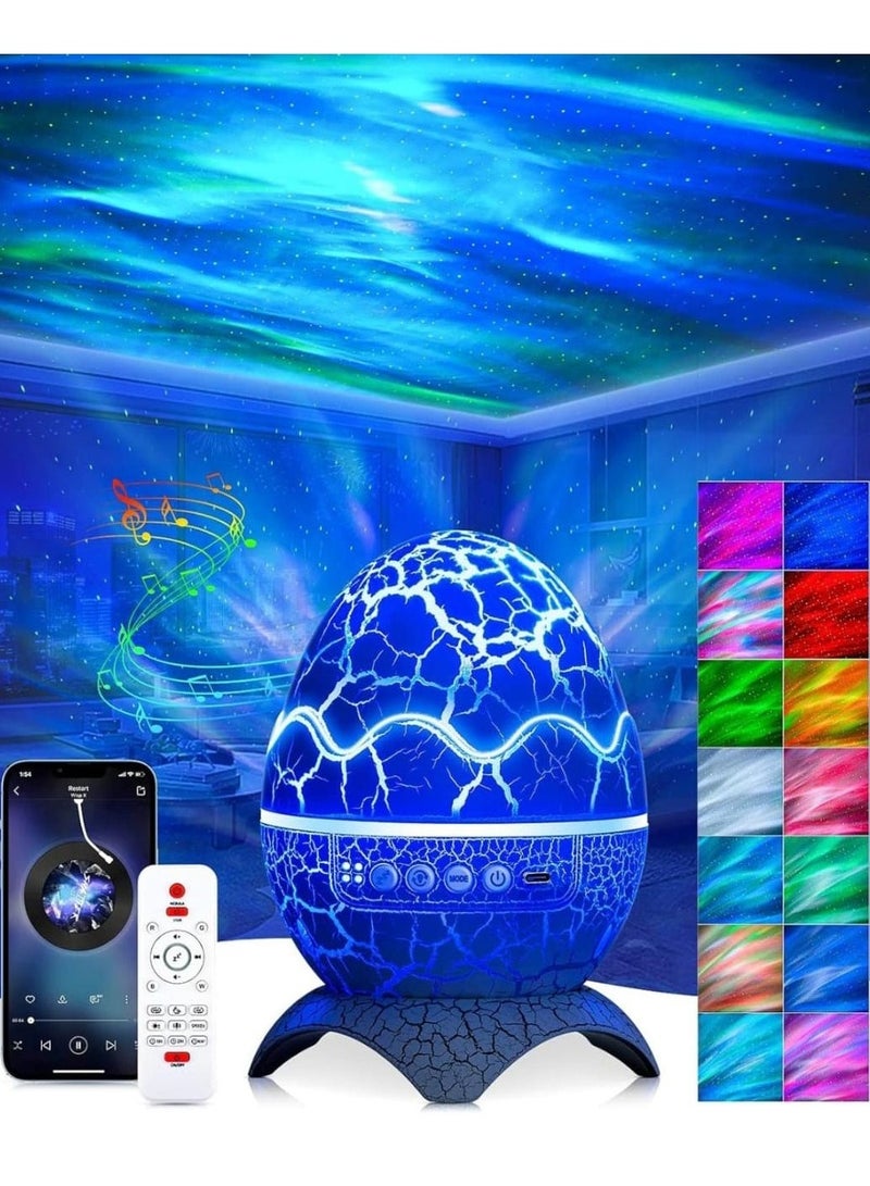 ELTRAZONE مصباح بروجيكتور 3D LED على شكل بيضة مع موسيقى بلوتوث وجهاز تحكم عن بعد - ضوء ليلي متعدد الألوان لغرفة الأطفال وغرفة النوم والمقهى - عرض ضوئي تزييني ممتع، هدية مثالية للأطفال والبالغين - Image 3