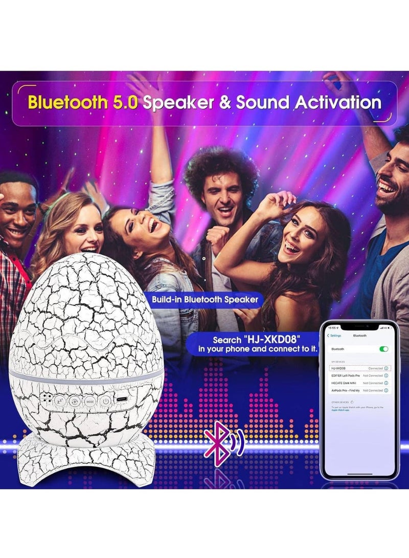 ELTRAZONE مصباح بروجيكتور 3D LED على شكل بيضة مع موسيقى بلوتوث وجهاز تحكم عن بعد - ضوء ليلي متعدد الألوان لغرفة الأطفال وغرفة النوم والمقهى - عرض ضوئي تزييني ممتع، هدية مثالية للأطفال والبالغين - Image 2