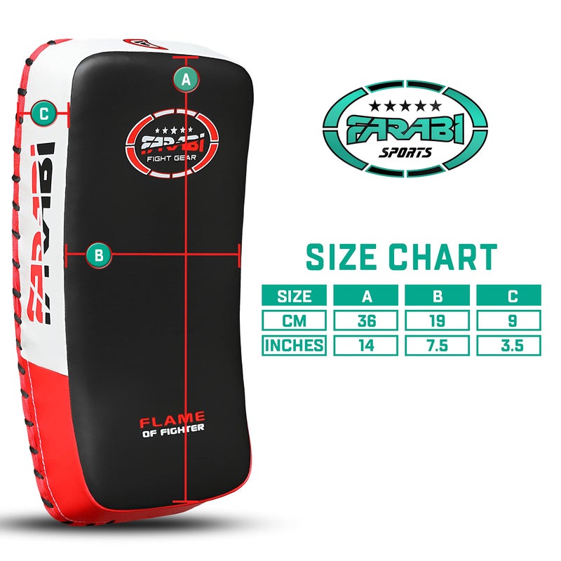 Farabi Sports Thai pad, Kickboxing Kick pad, Kick Training Strike Shield MMA Muay Thai pad Curved (Single Item) - Image 5