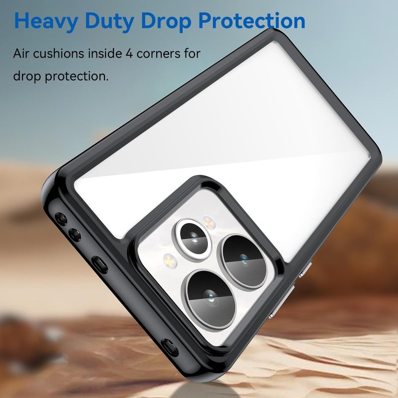 erorex For Realme 15 5G Colorful Series Acrylic Hybrid TPU Phone Case(Black) - Image 3