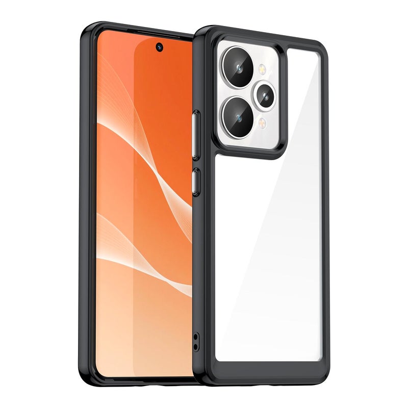 erorex For Realme 15 5G Colorful Series Acrylic Hybrid TPU Phone Case(Black) - Image 1