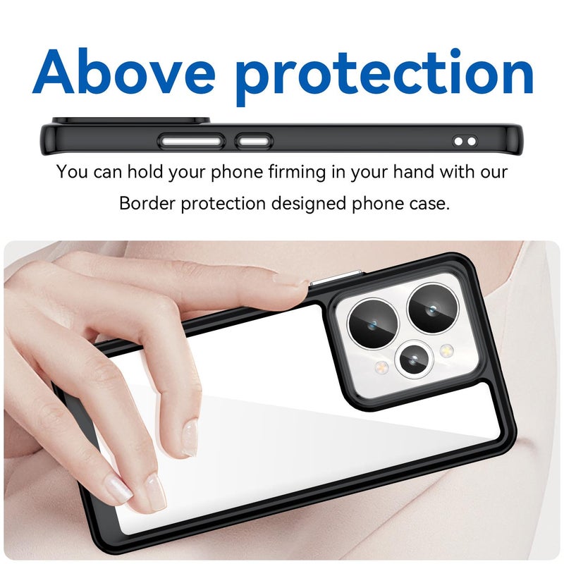 erorex For Realme 15 5G Colorful Series Acrylic Hybrid TPU Phone Case(Black) - Image 4