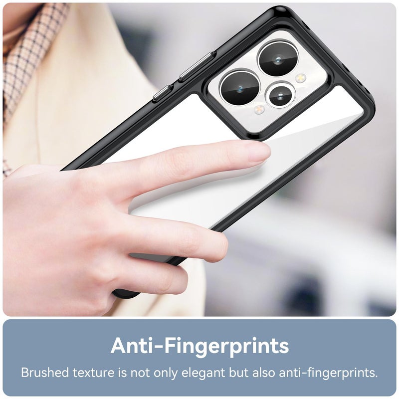 erorex For Realme 15 5G Colorful Series Acrylic Hybrid TPU Phone Case(Black) - Image 5