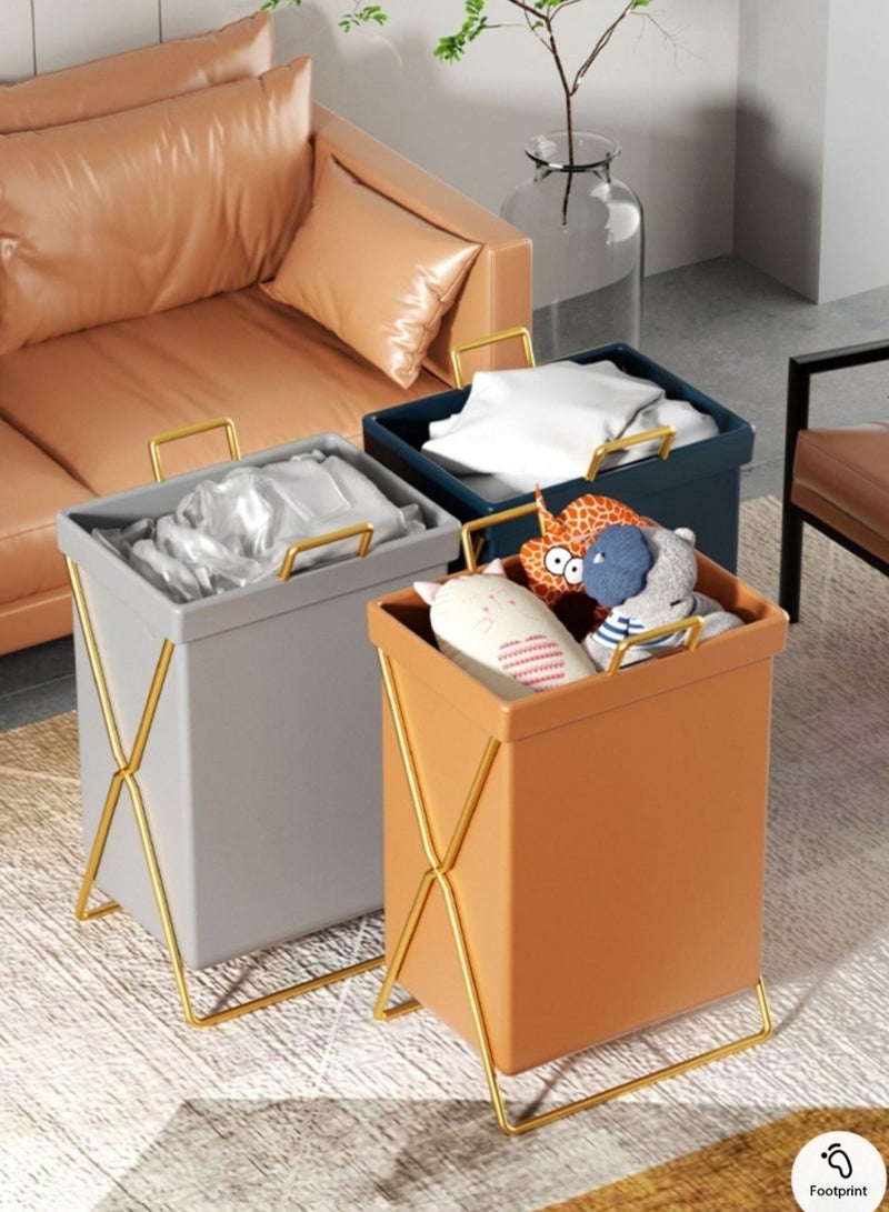 Laundry Basket Stylish Clothes Storage Box Dust and Waterproof Portable Laundry Bag(Pack of 3 ) - Image 1