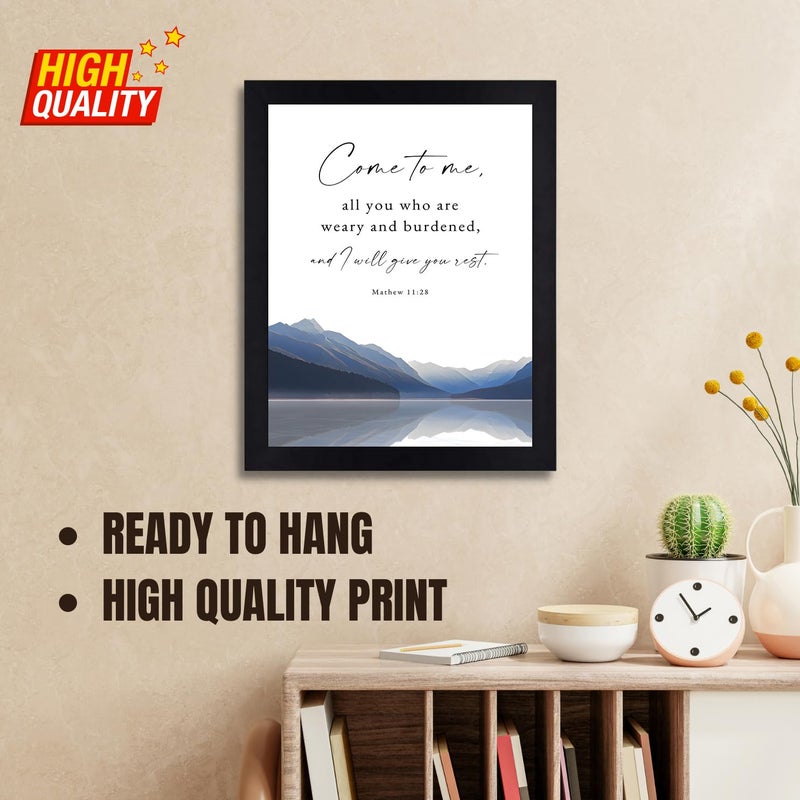 Interio Crafts Bible Verse Wall Frame Inspirational Jesus Quote Poster for Home and Office Wall Decor Synthetic Wood 13x10 Inches - Image 3