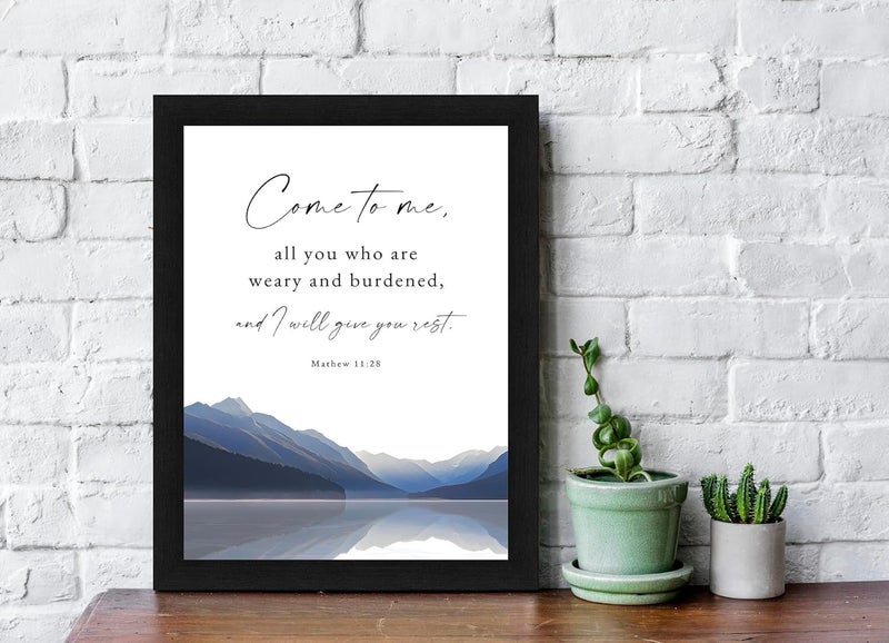 Interio Crafts Bible Verse Wall Frame Inspirational Jesus Quote Poster for Home and Office Wall Decor Synthetic Wood 13x10 Inches - Image 2