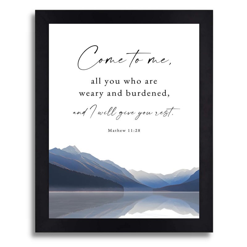 Interio Crafts Bible Verse Wall Frame Inspirational Jesus Quote Poster for Home and Office Wall Decor Synthetic Wood 13x10 Inches - Image 1