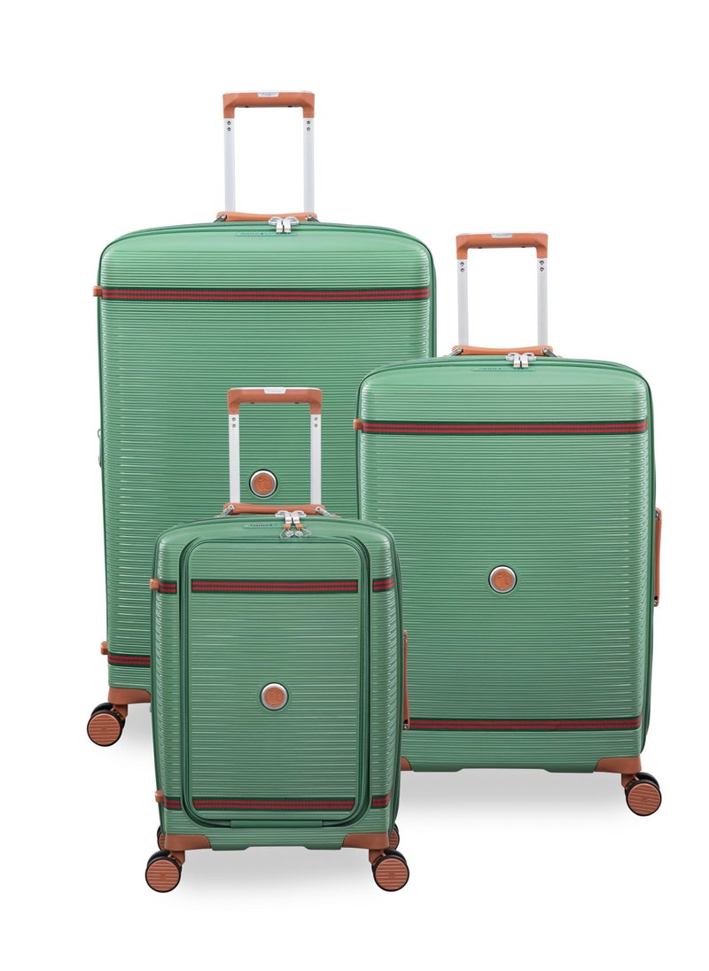 it Luggage - Illustrious II, Unisex Polypropylene Material Hard Case Luggage, 8x360 degree Spinner Wheels, Expandable Trolley Bag, TSA lock, SKU15-3108B08, Medium Size, Color Green Tea - Image 1