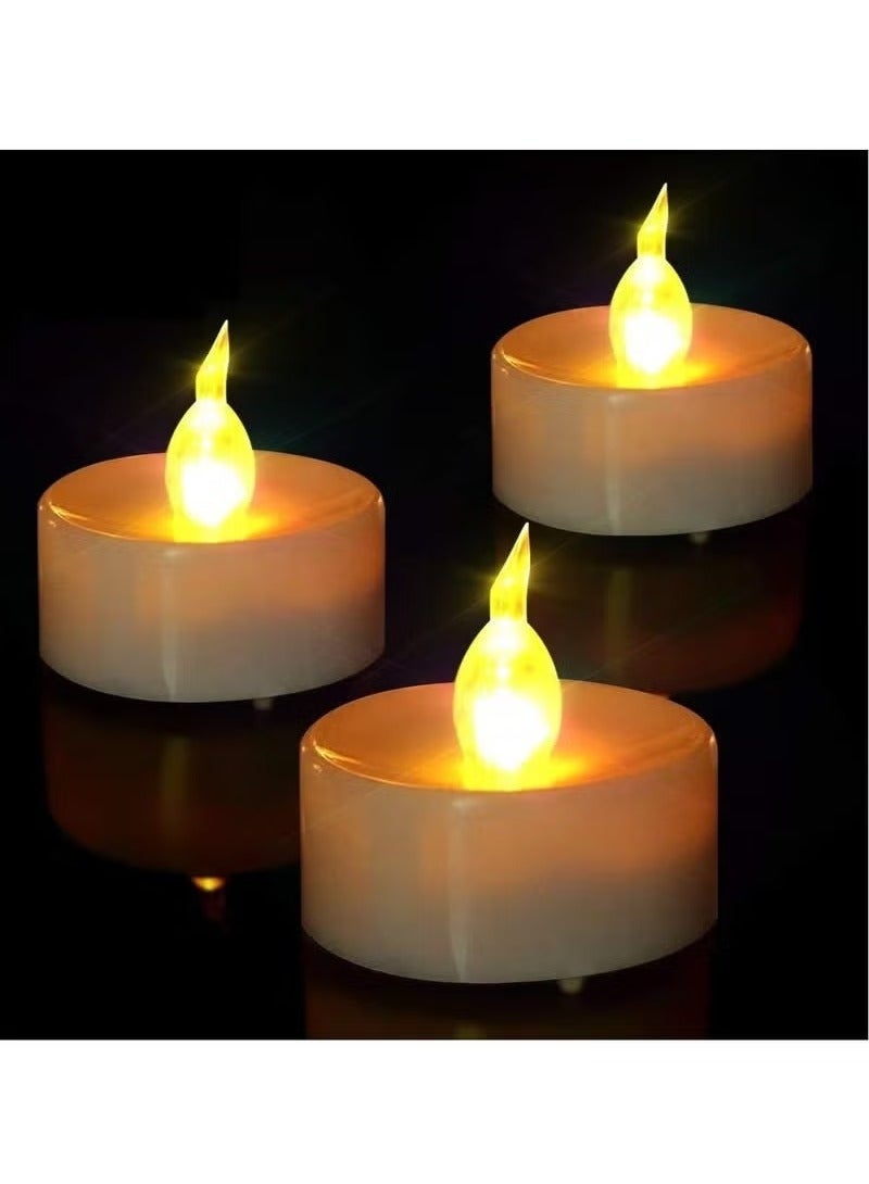 ELTRAZONE 48-Piece Battery Operated LED Tea Light Candle Set – Warm White Flickering Flame Effect, Long Head Design, Flameless & Smokeless, Reusable and Safe for Indoor/Outdoor Use, Ideal for Events, Weddings & Home Décor  - Image 3